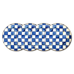 NEW Mackenzie-Childs Royal Check Salad Plates, 8in Set of 4